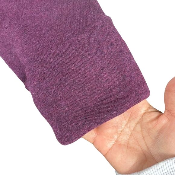 Athleta Plum Purple Cozy Karma Funnel Neck Sweatshirt Small Fleece Lined - Picture 7 of 16